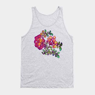 Boho Flowers Stencil Style Tank Top